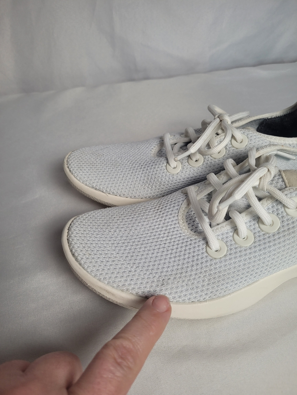 Allbirds Women Tree Runners White Mesh Lace Up Sneakers Size 8 - Picture 4 of 9